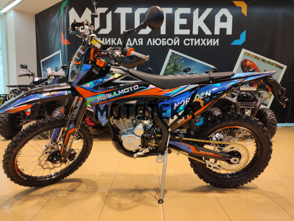 Мотоцикл кроссовый / эндуро Regulmoto (Регулмото) Norden чёрный/синий с ПТС | Мототека